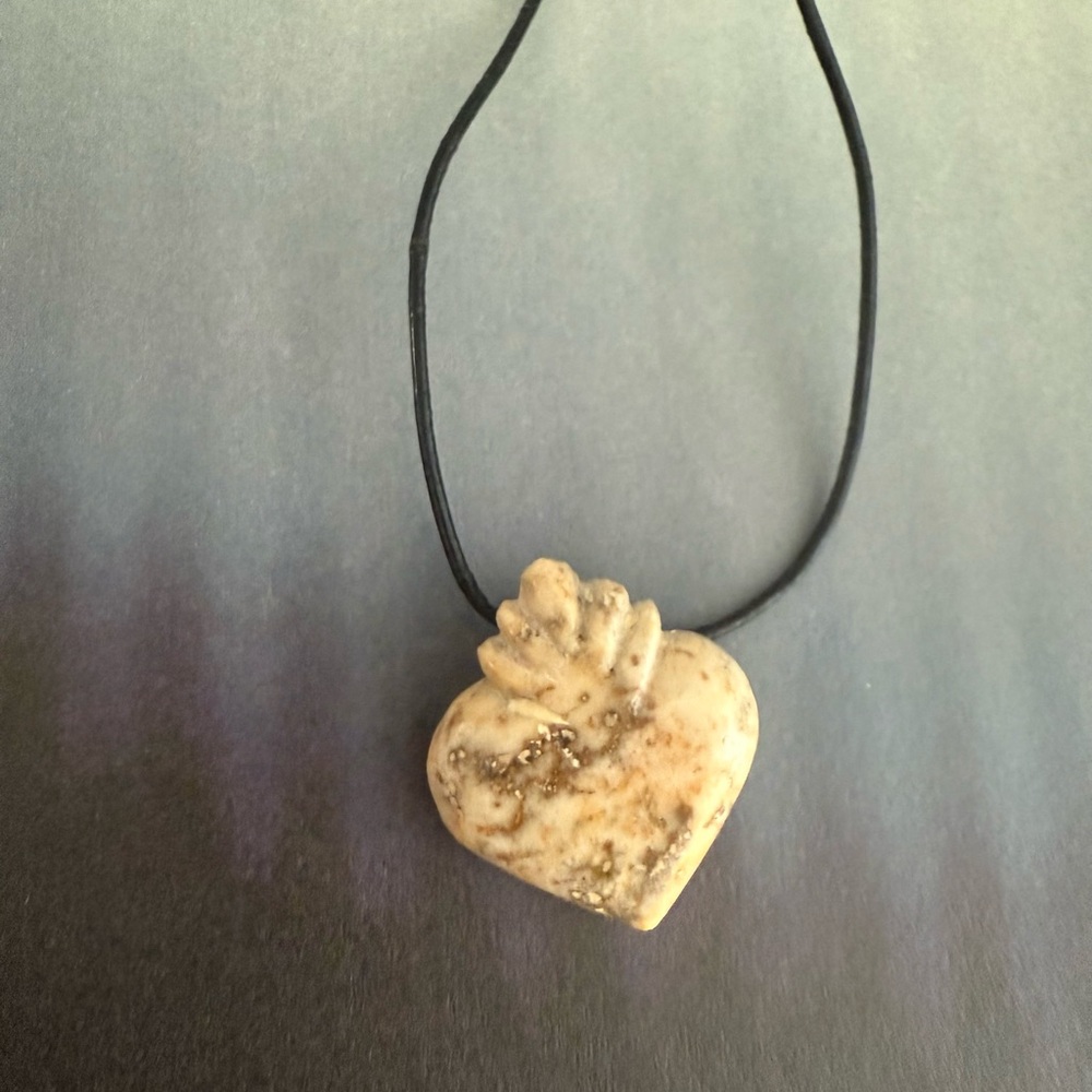 Natural Stone Heart Pendant Necklace